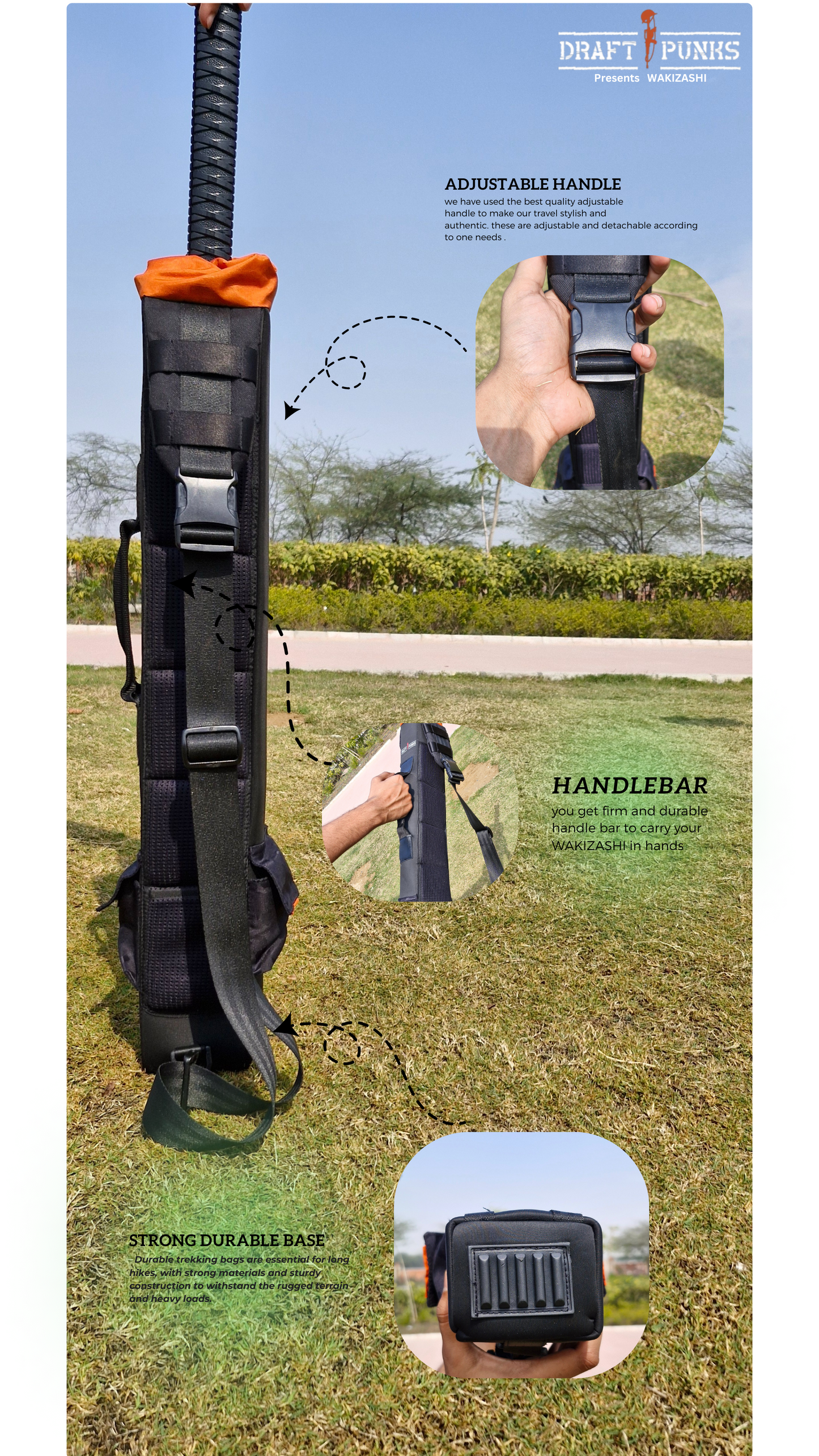 WAKIZASHI sword UMBRELLA : Lightweight Japanese Samurai Long Handle Umbrella